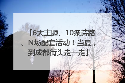 6大主题、10条诗路、N场配套活动！当夏，到成都街头走一走